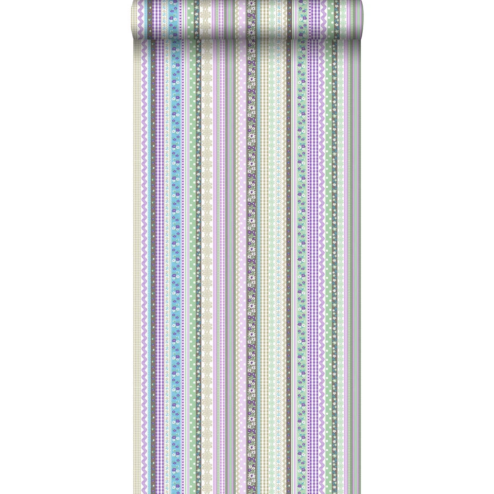 ESTAhome Behang - Lintjes - Pastelkleuren - 53 Cm X 10,05 M