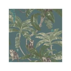 Dutch Wallcoverings - Myriad Monkey Puzzle Zwart/groen - 0,53x10,05m