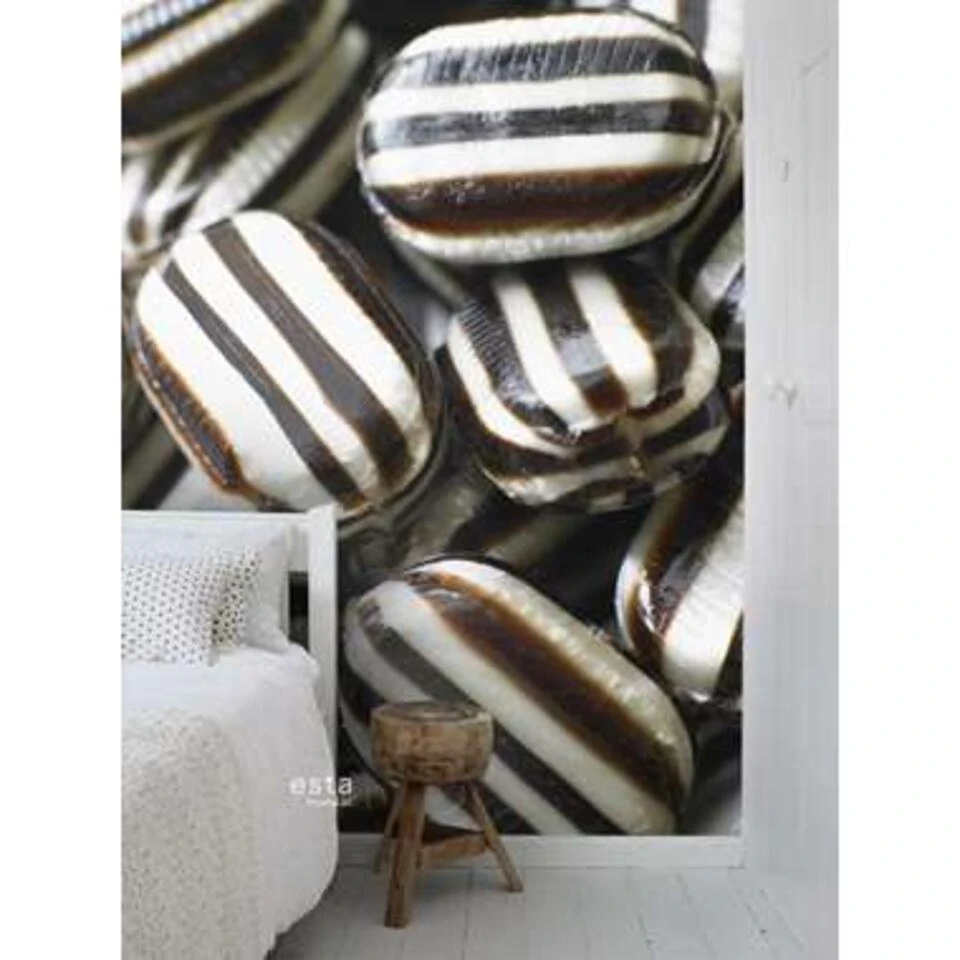 ESTAhome Fotobehang - Snoep - Zwart En Wit - 186 X 270 Cm - Afbeelding 3