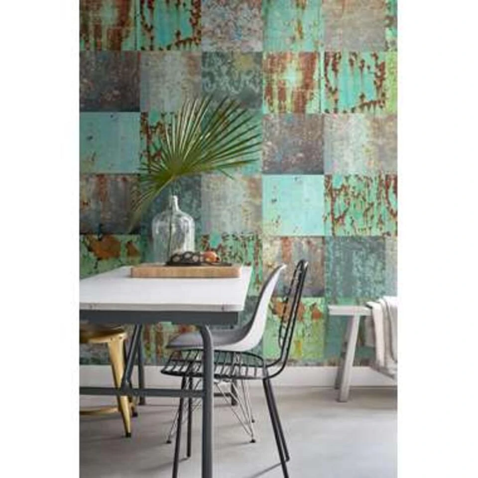 ESTAhome Behang XXL - Patchwork Roestige Metalen Platen - Afbeelding 2