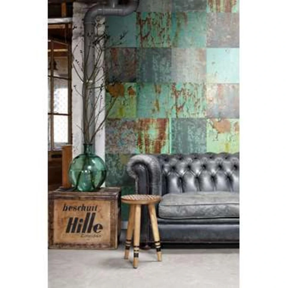ESTAhome Behang XXL - Patchwork Roestige Metalen Platen - Afbeelding 3