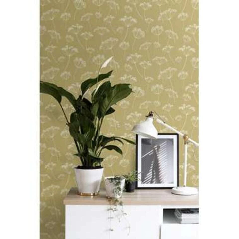 ESTAhome Behang - Schermbloemen - Okergeel En Wit - 0.53 X 10.05 M - Afbeelding 4