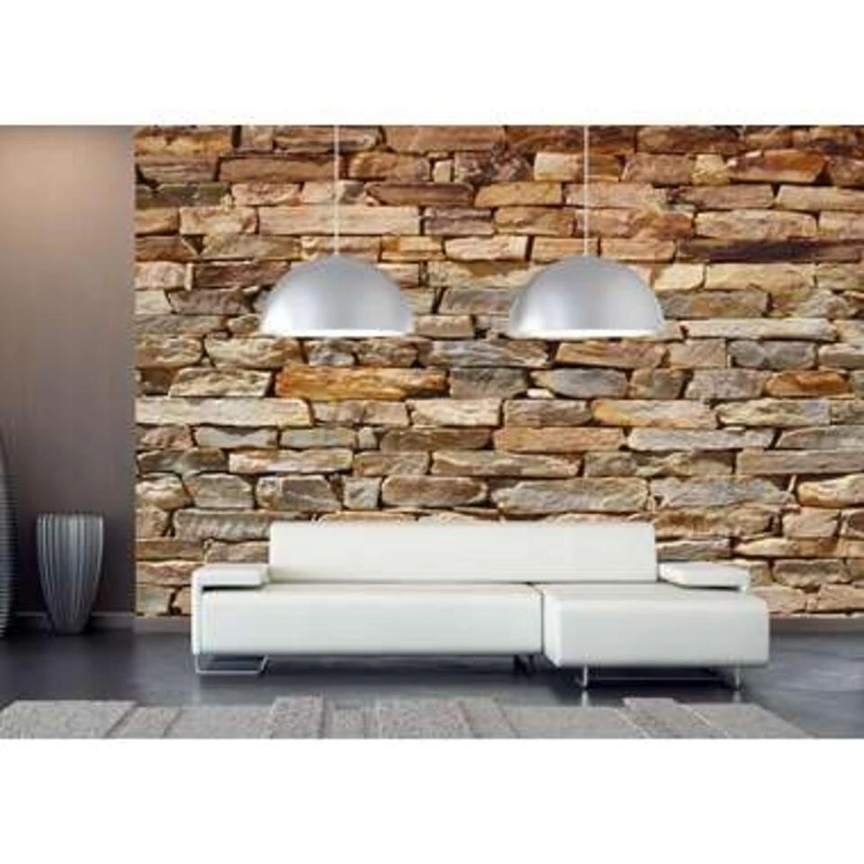 Sanders & Sanders Fotowand - Stenen Muur - Beige - 360 X 254 Cm - Afbeelding 2