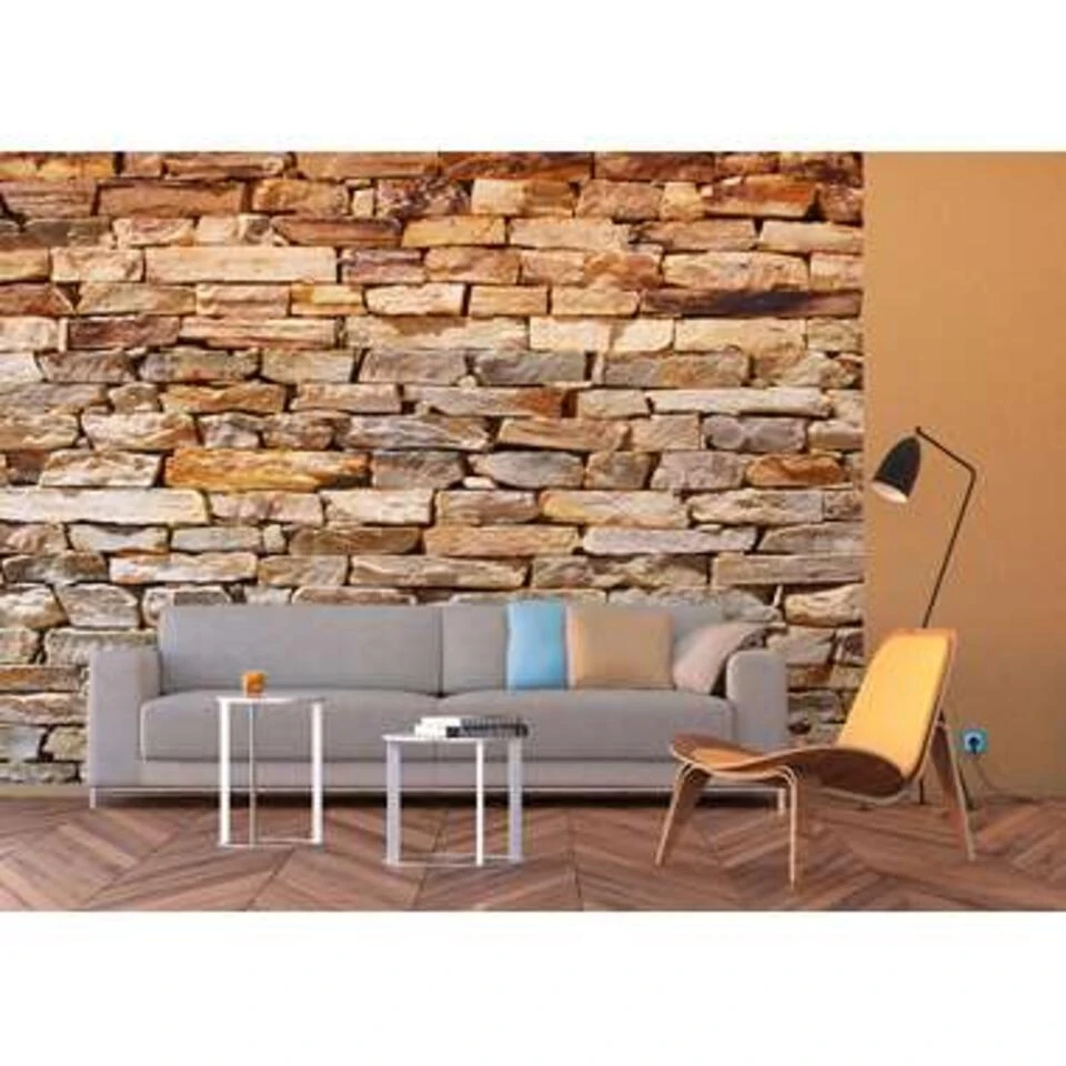 Sanders & Sanders Fotowand - Stenen Muur - Beige - 360 X 254 Cm - Afbeelding 3