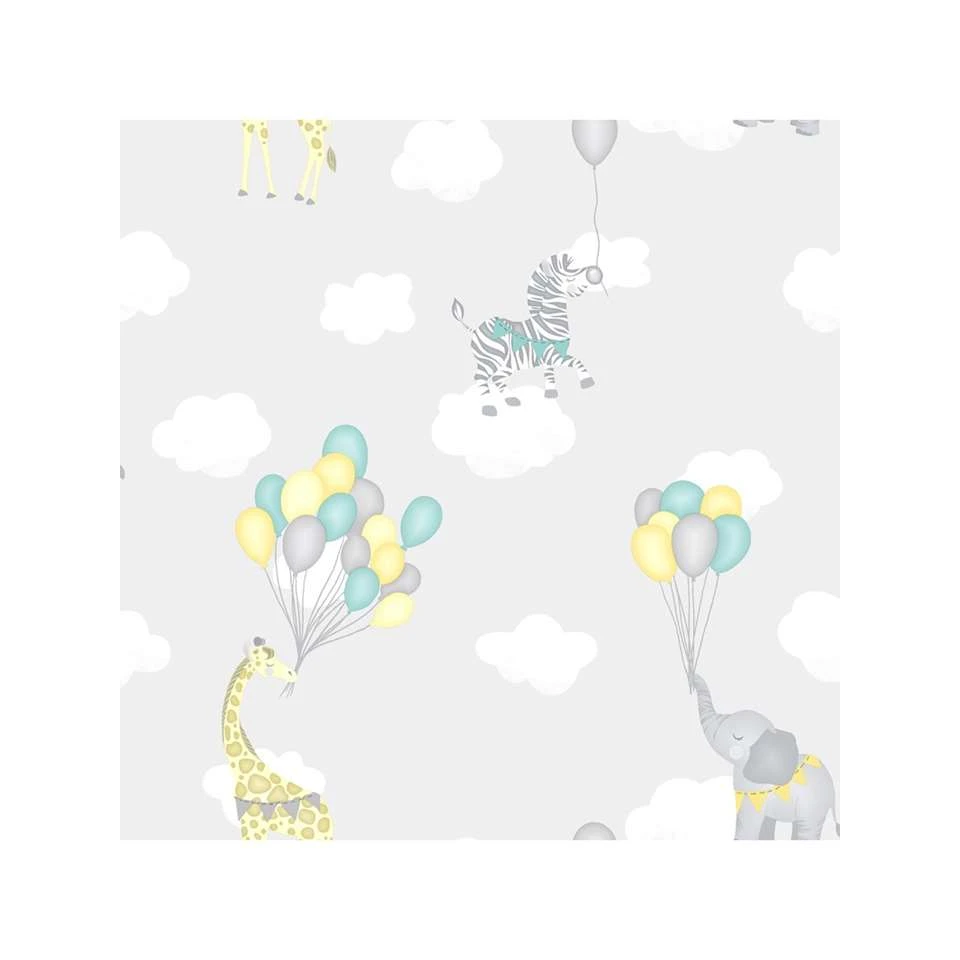 Dutch Wallcoverings - Over The Rainbow- Balloons Grey - 0,53x10,05m - Afbeelding 2