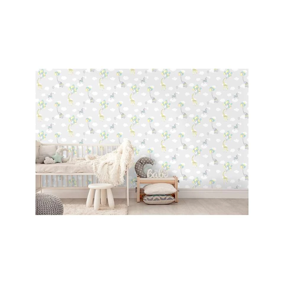 Dutch Wallcoverings - Over The Rainbow- Balloons Grey - 0,53x10,05m - Afbeelding 3