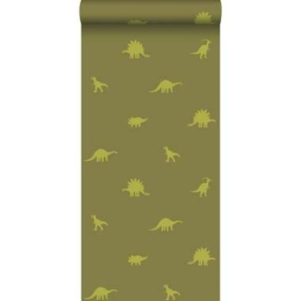 ESTAhome Behang - Dinosaurussen - Legergroen - 53 Cm X 10,05 M 2 ESTAhome Behang - Dinosaurussen - Legergroen - 53 Cm X 10,05 M - Afbeelding 2