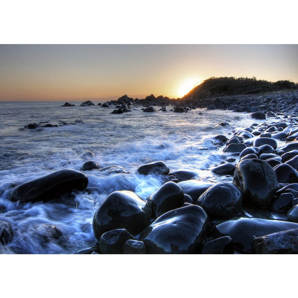 Sanders & Sanders Fotobehang - Zeezicht - Grijs - 360 X 270 Cm