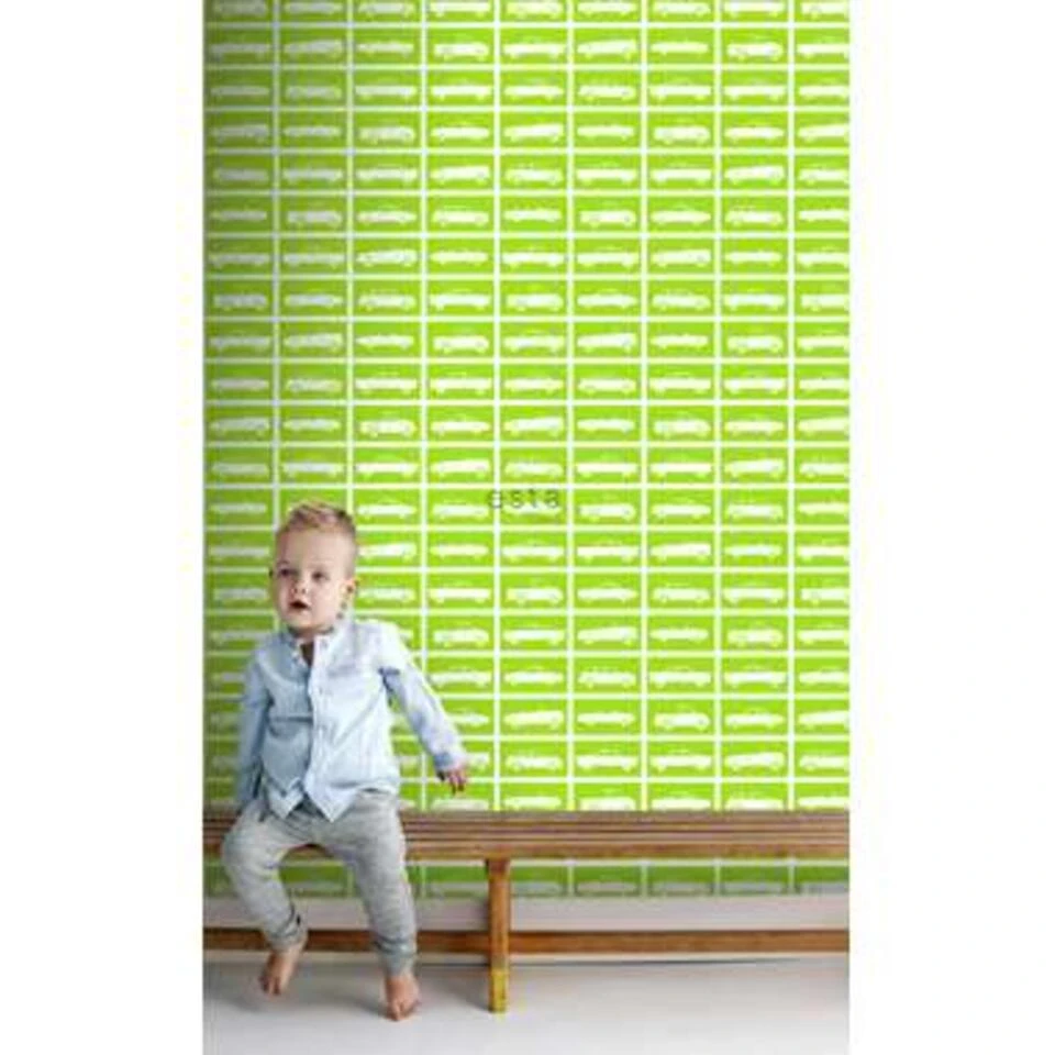 ESTAhome Behang - Auto's - Limegroen - 53 Cm X 10,05 M - Afbeelding 4