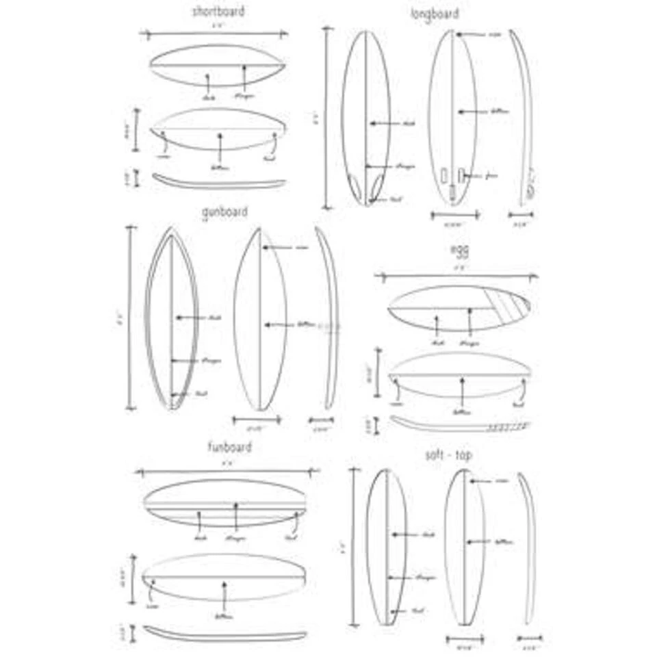 ESTAhome Fotobehang - Surfplanken - Zwart En Wit - 1.86 X 2.79 M - Afbeelding 2
