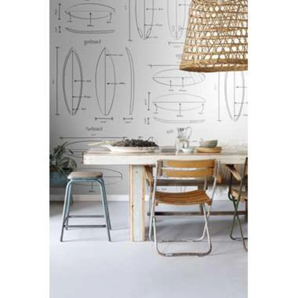 ESTAhome Fotobehang - Surfplanken - Zwart En Wit - 1.86 X 2.79 M - Afbeelding 3