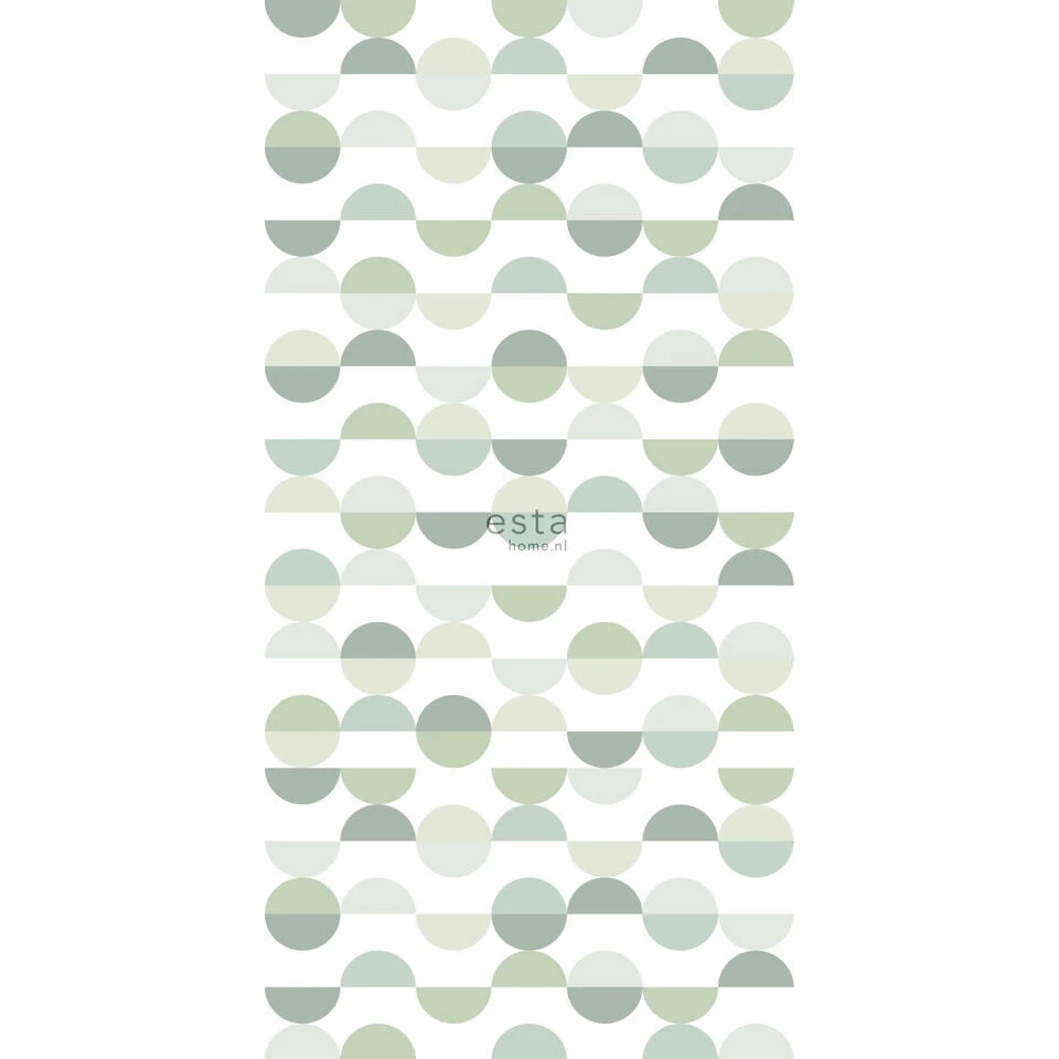 ESTAhome Fotobehang - Retro Stijl - Groen - 1.395 X 2.79 M