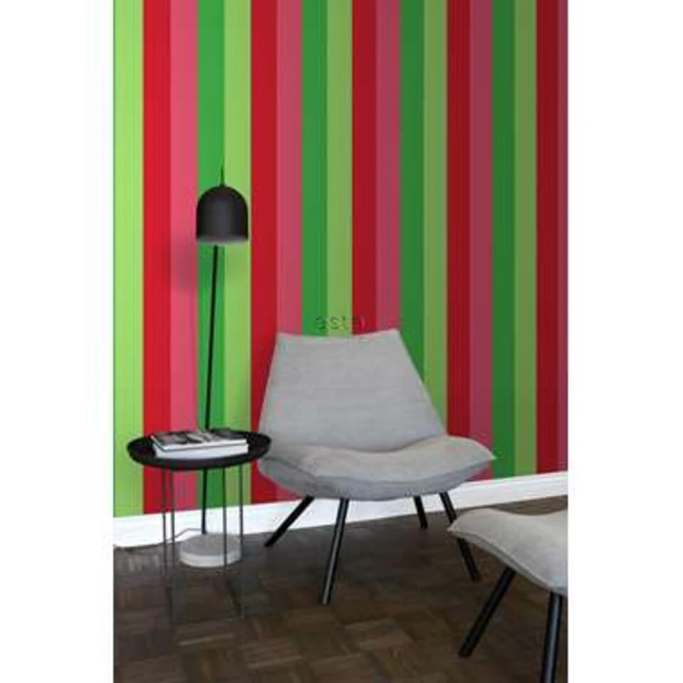 ESTAhome Behang - Strepen - Rood En Roze - 53 Cm X 10,05 M - Afbeelding 3