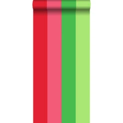 ESTAhome Behang - Strepen - Rood En Roze - 53 Cm X 10,05 M