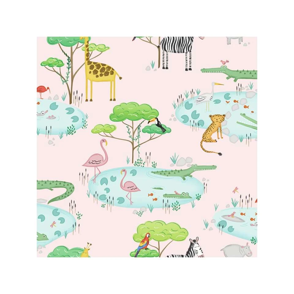 Dutch Wallcoverings - Over The Rainbow- Croco Lake Pink - 0,53x10,05m - Afbeelding 2