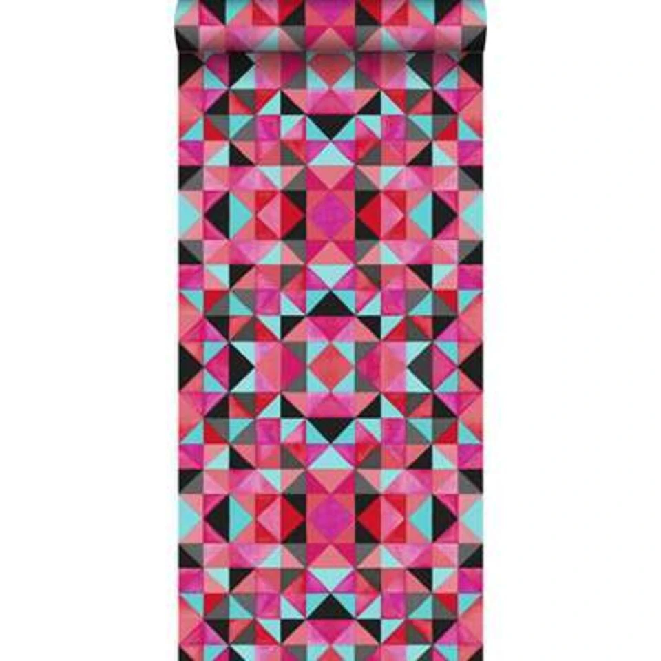 Origin Behang - Kubisme - Rood En Blauw - 53 Cm X 10,05 M - Afbeelding 2