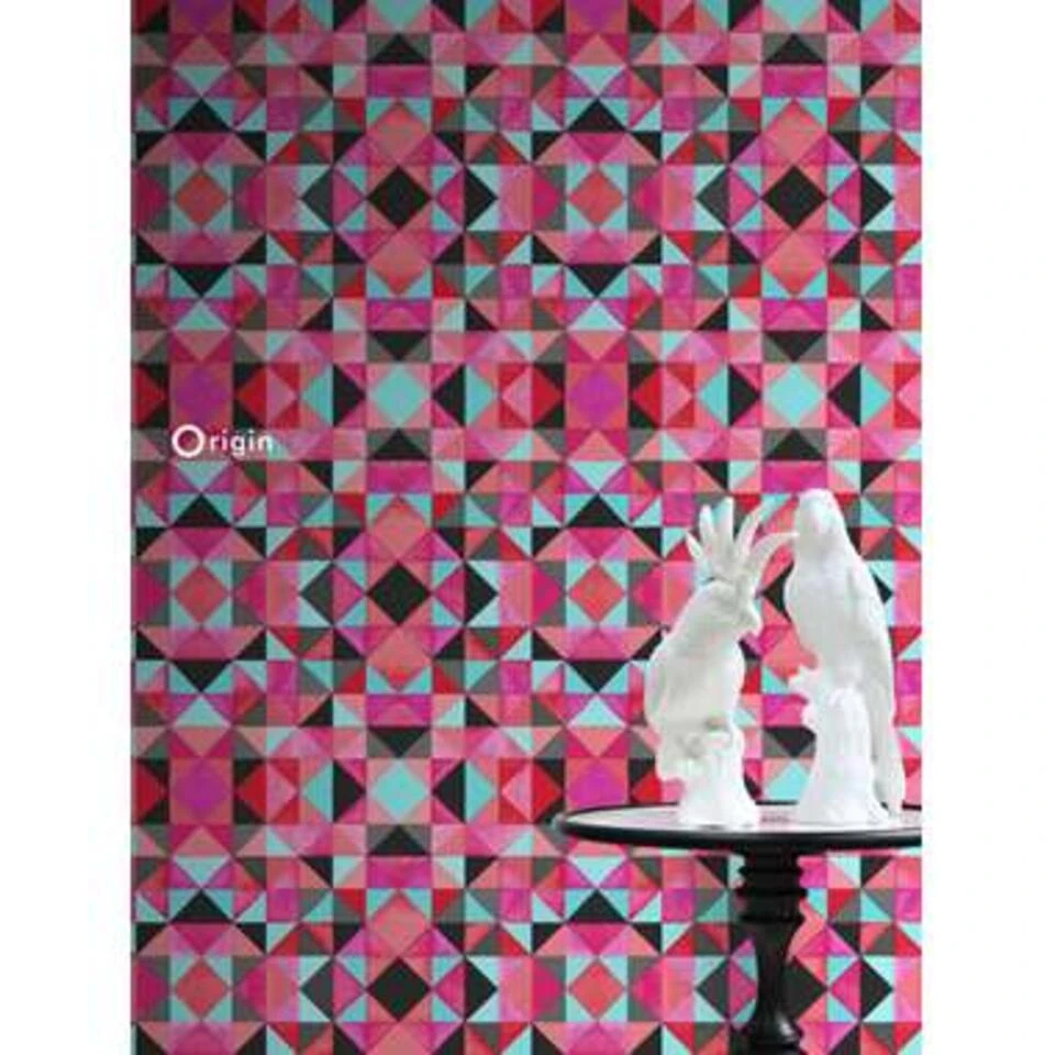 Origin Behang - Kubisme - Rood En Blauw - 53 Cm X 10,05 M - Afbeelding 4