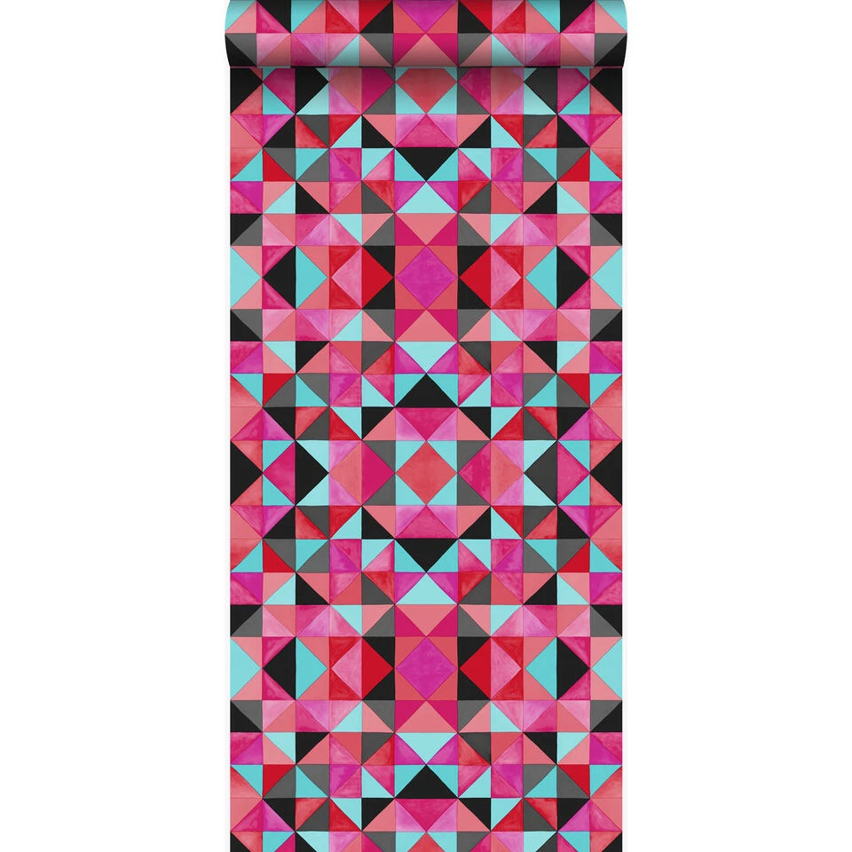 Origin Behang - Kubisme - Rood En Blauw - 53 Cm X 10,05 M