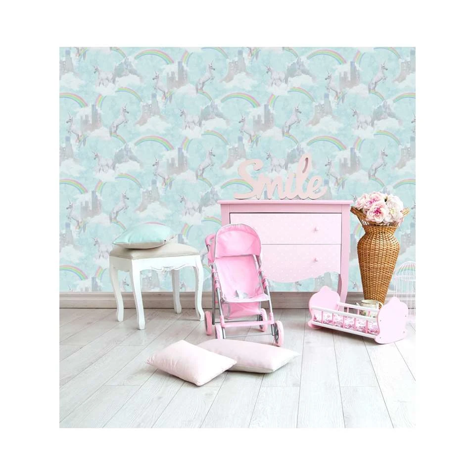 Dutch Wallcoverings - Make Believe Unicorns Mint - 0,53x10,05m - Afbeelding 3