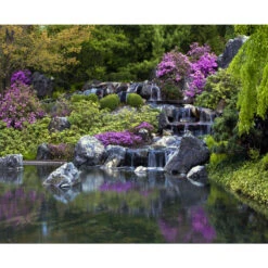 Sanders & Sanders Fotobehang - Waterval - Groen En Paars