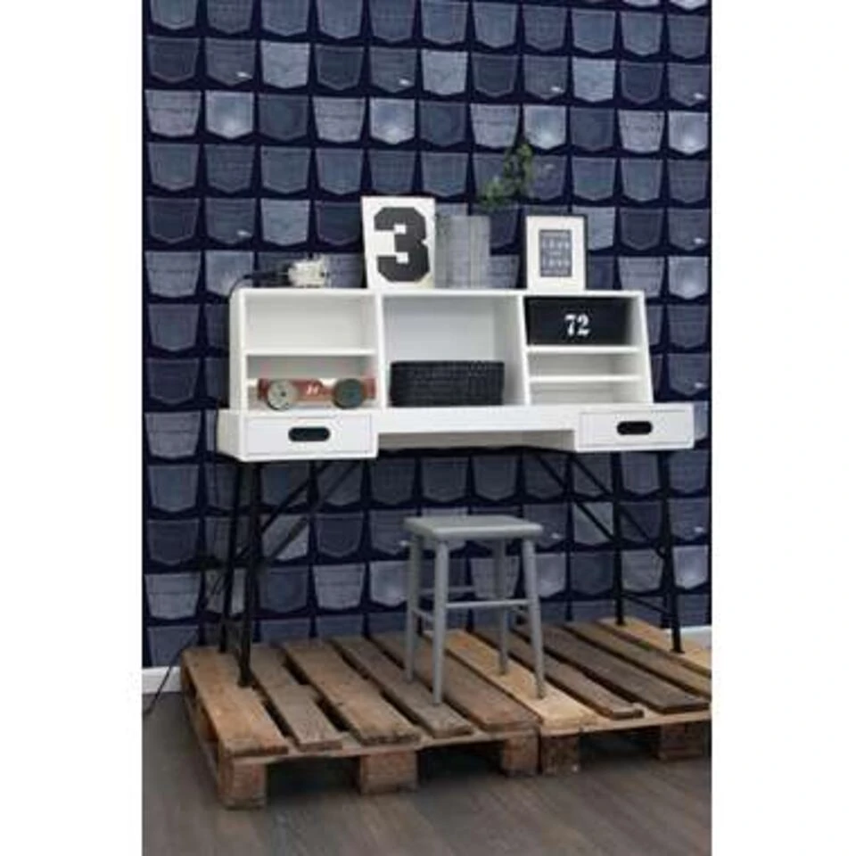 ESTAhome Behang - Spijkerbroeken Zakken - Blauw - 53 Cm X 10,05 M - Afbeelding 3
