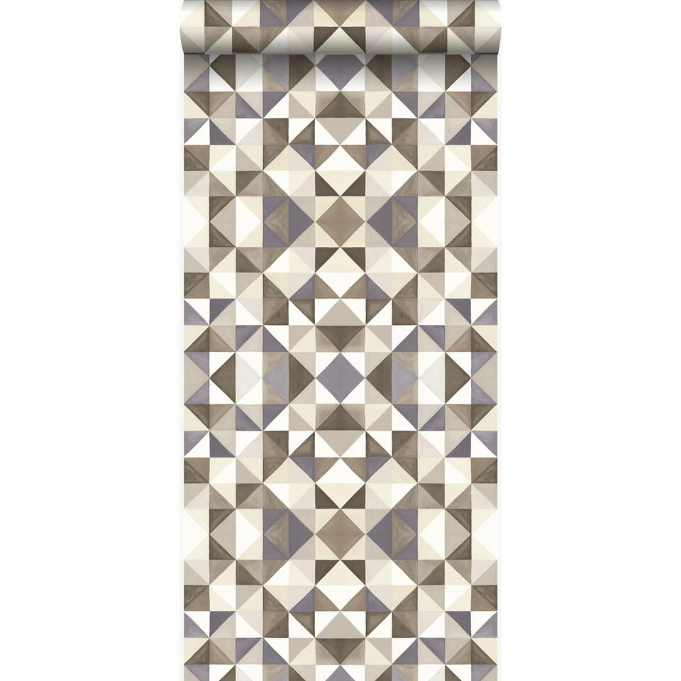 Origin Behang - Kubisme - Bruin En Beige - 53 Cm X 10,05 M