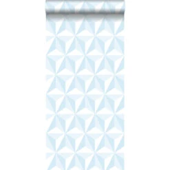 ESTAhome Behang - Grafisch 3D Motief - Lichtblauw - 53 Cm X 10.05 M