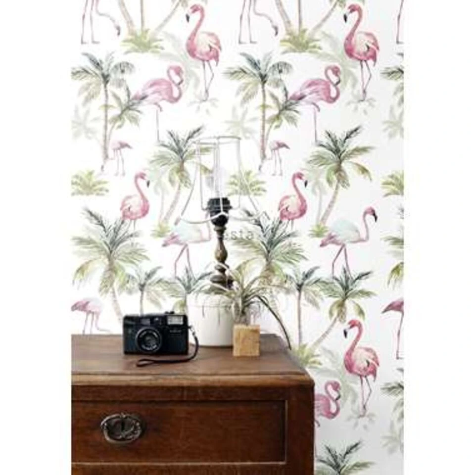 ESTAhome Behang XXL - Flamingo's - Roze - 0.465 X 8.37 M - Afbeelding 3