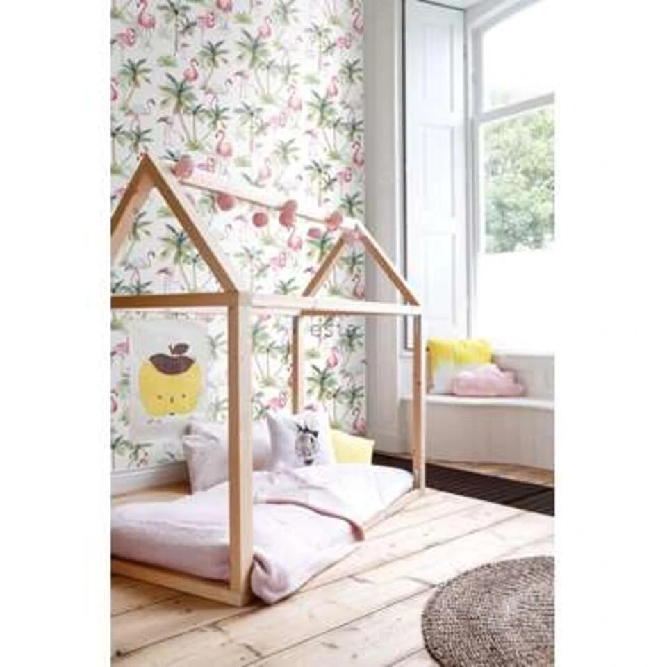 ESTAhome Behang XXL - Flamingo's - Roze - 0.465 X 8.37 M - Afbeelding 4