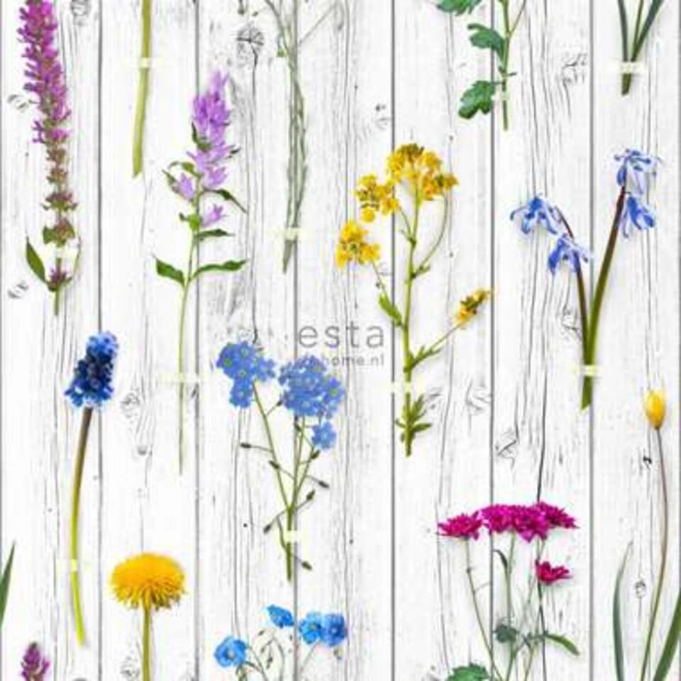 ESTAhome Behang XXL - Veldbloemen - Grijs - 0.465 X 8.37 M 2 ESTAhome Behang XXL - Veldbloemen - Grijs - 0.465 X 8.37 M - Afbeelding 2