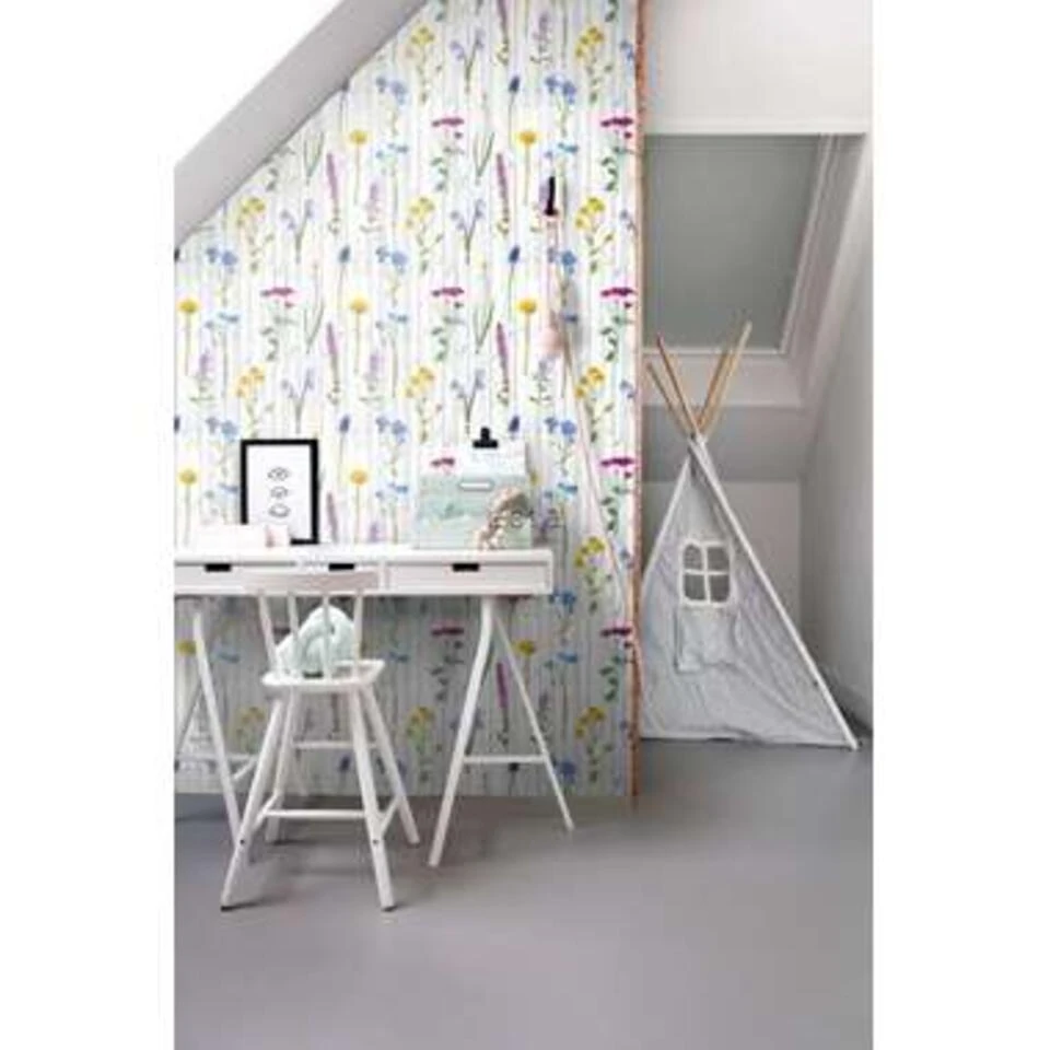 ESTAhome Behang XXL - Veldbloemen - Grijs - 0.465 X 8.37 M 4 ESTAhome Behang XXL - Veldbloemen - Grijs - 0.465 X 8.37 M - Afbeelding 4