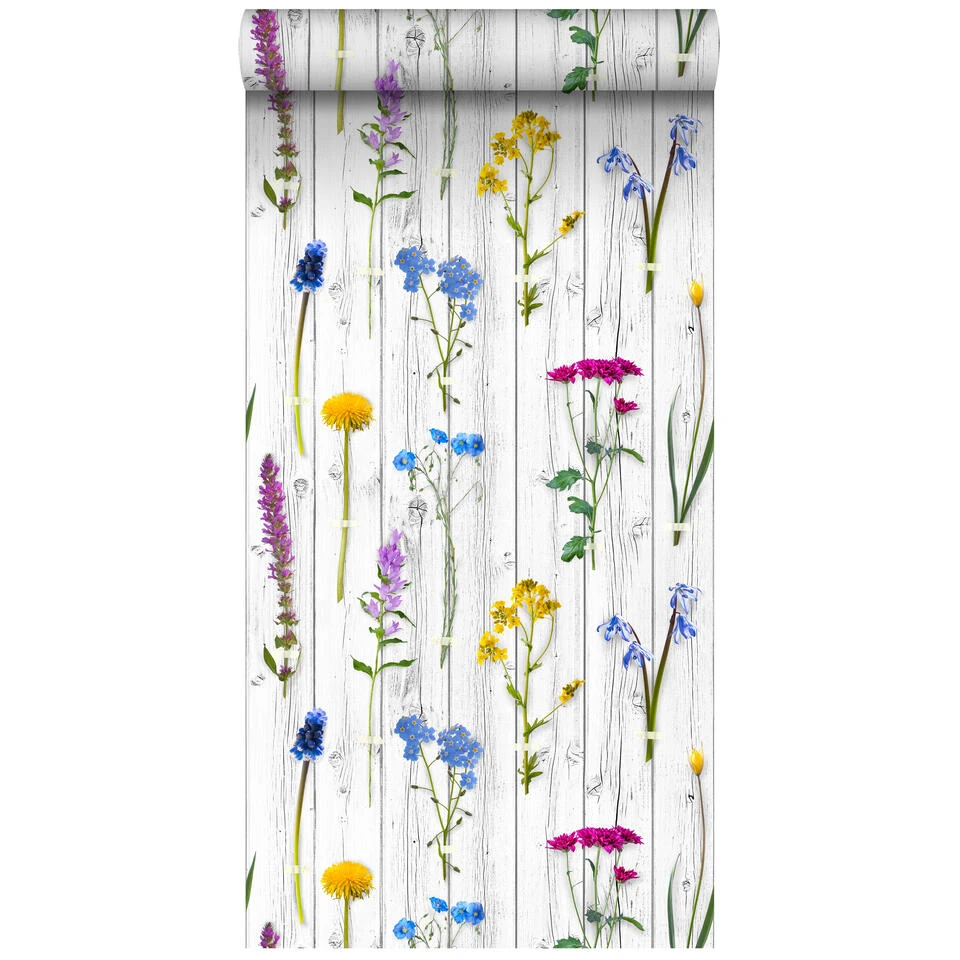 ESTAhome Behang XXL - Veldbloemen - Grijs - 0.465 X 8.37 M 1 ESTAhome Behang XXL - Veldbloemen - Grijs - 0.465 X 8.37 M