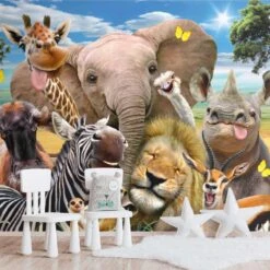 Fotobehang Wilde Dieren 260x384 Cm Bont