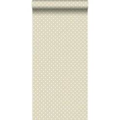 ESTAhome Behang - Kleine Stippen - Glanzend Beige - 53 Cm X 10,05 M
