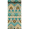 ESTAhome Behang XXL - Aztec-motief - Turquoise, Bruin - 46,5cm X 8,37m