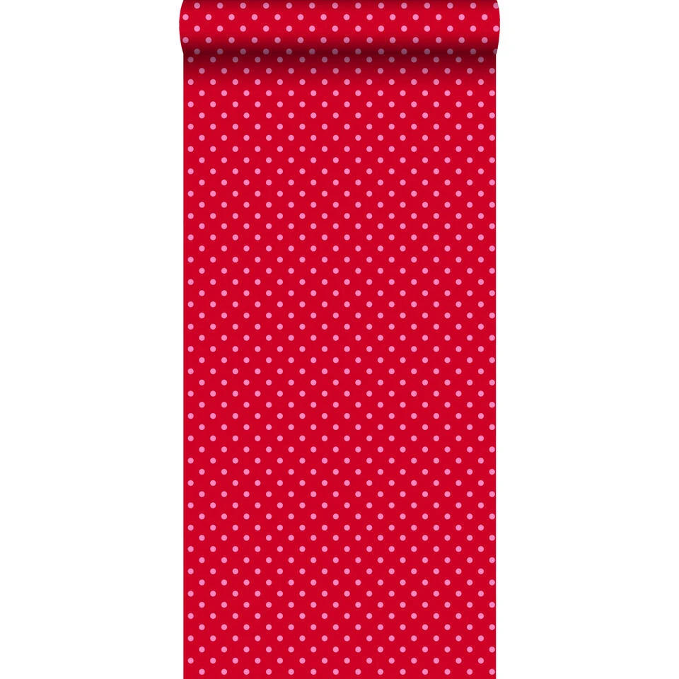 ESTAhome Behang - Kleine Stippen - Rood En Roze - 53 Cm X 10,05 M