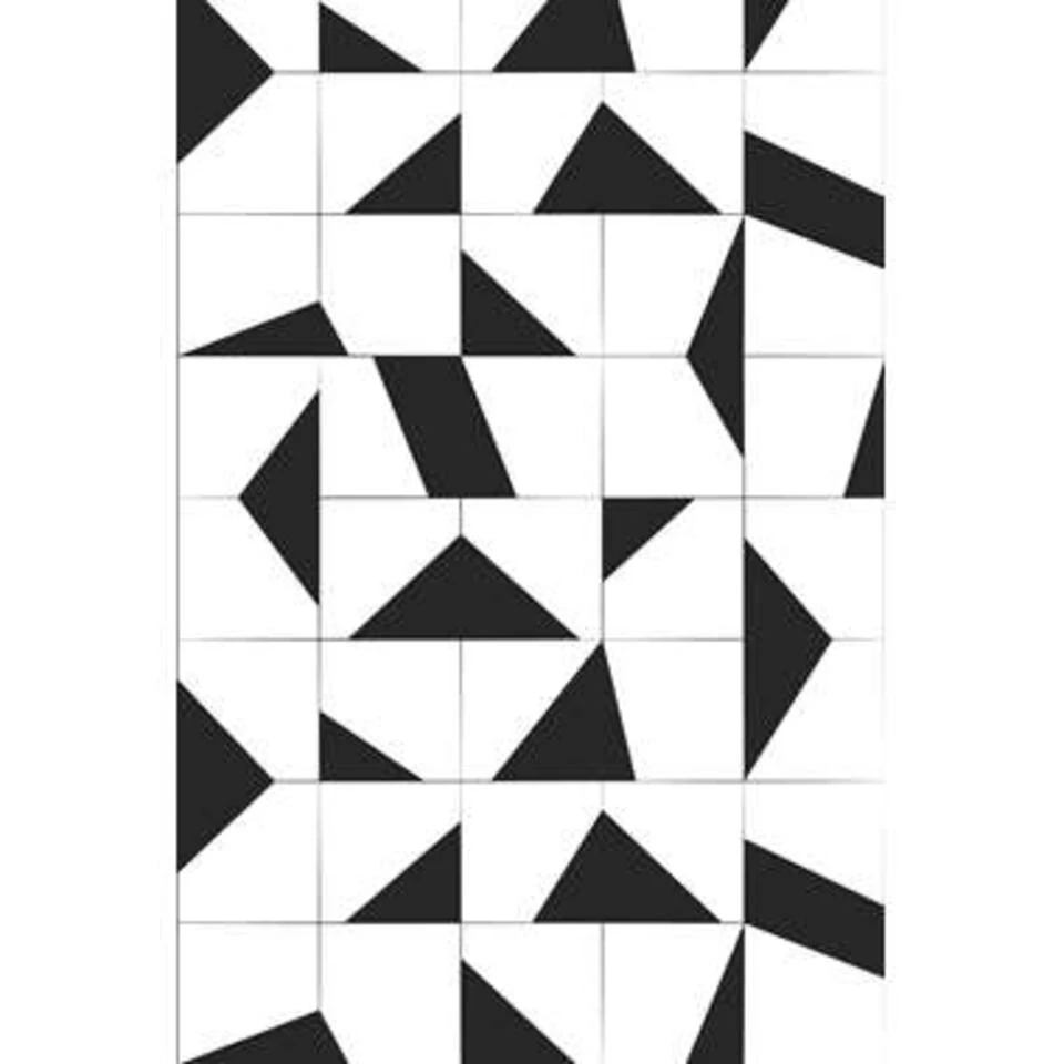 ESTAhome Fotobehang - Tegelmotief - Zwart Wit - 1.86 X 2.79 M - Afbeelding 2