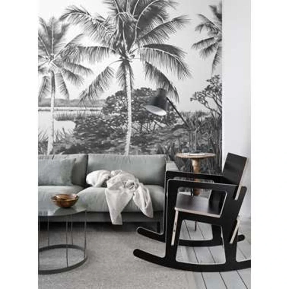 ESTAhome Fotobehang - Tropisch Landschap - Zwart Wit - 4.185 X 2.79 M - Afbeelding 4