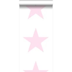 Origin Behang - Grote Ster - Poederroze En Wit - 53 Cm X 10,05 M