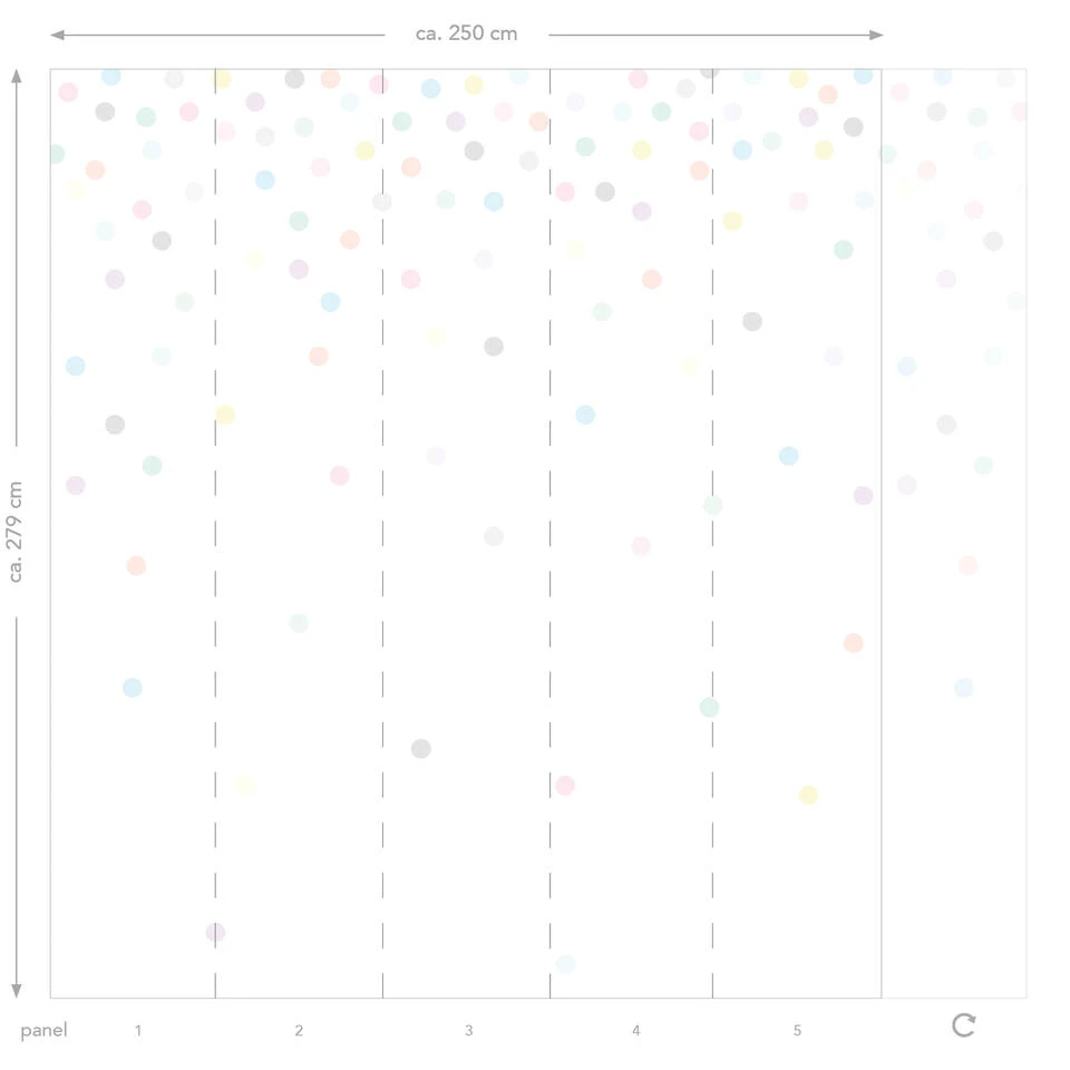 Origin Fotobehang - Vrolijke Confetti Stippen - 232 X 279 Cm - Afbeelding 4