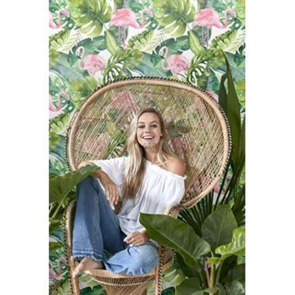 ESTAhome Behang XXL - Tropische Flamingo's - 0.465 X 8.37 M 3 ESTAhome Behang XXL - Tropische Flamingo's - 0.465 X 8.37 M - Afbeelding 3