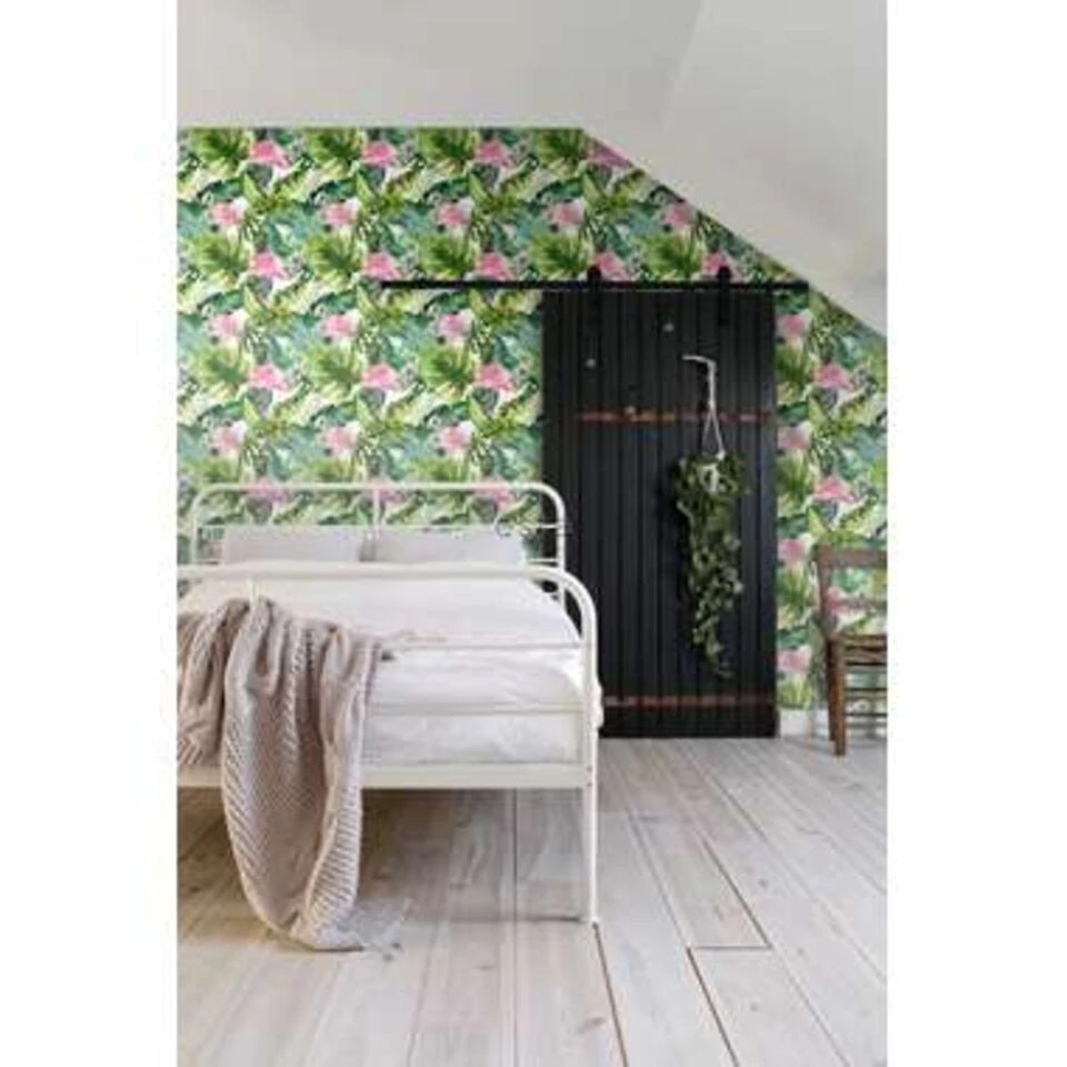 ESTAhome Behang XXL - Tropische Flamingo's - 0.465 X 8.37 M 4 ESTAhome Behang XXL - Tropische Flamingo's - 0.465 X 8.37 M - Afbeelding 4