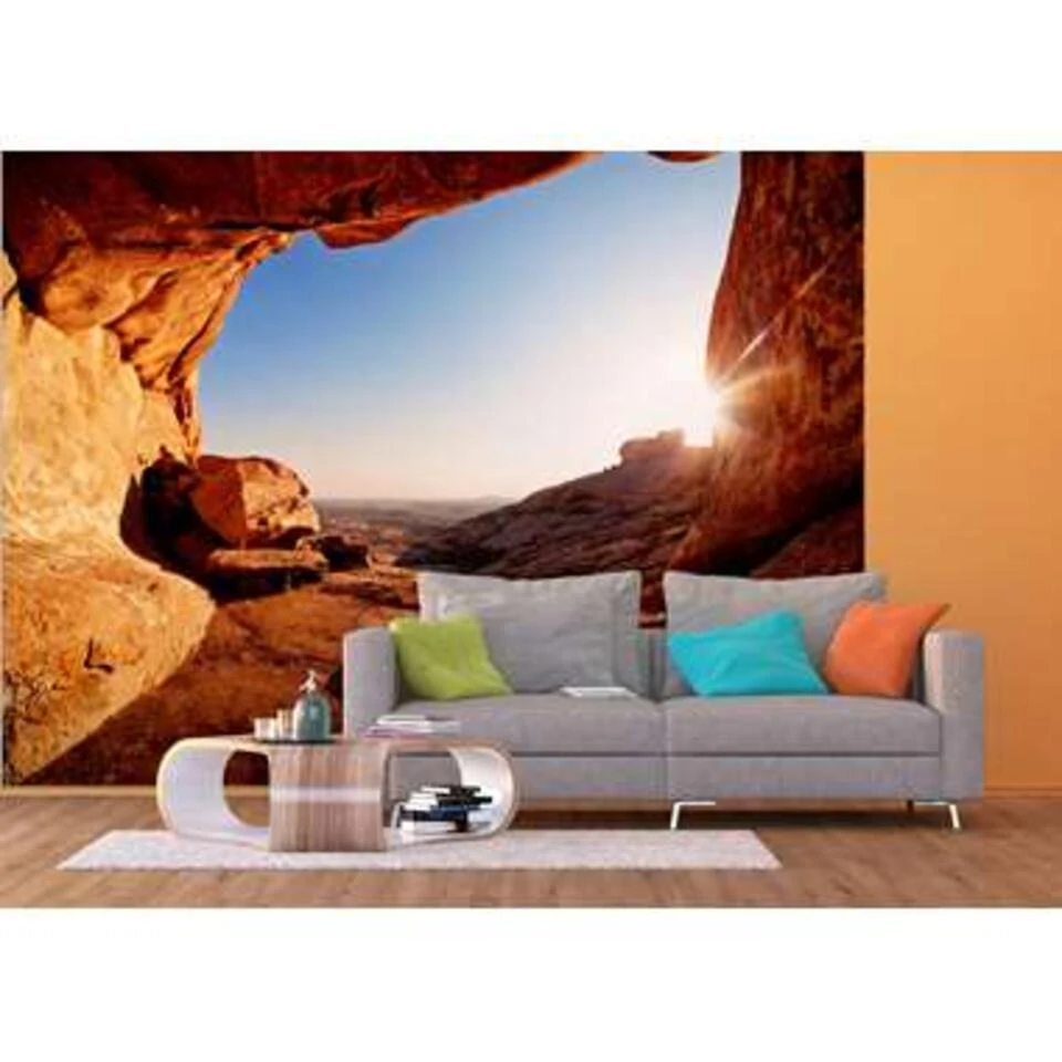 Sanders & Sanders Fotowand - Berglandschap - Blauw En Beige - Afbeelding 3