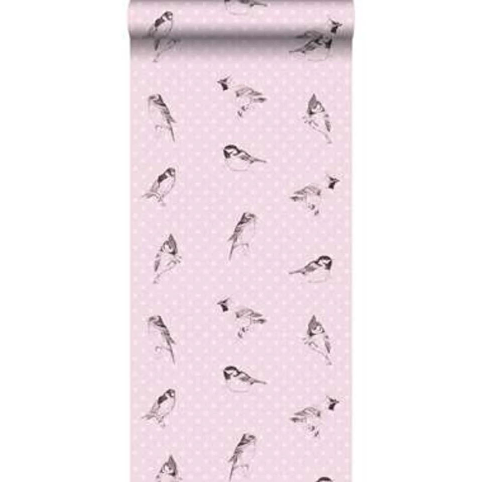 ESTAhome Behang - Vogels - Zacht Roze - 53 Cm X 10,05 M - Afbeelding 2