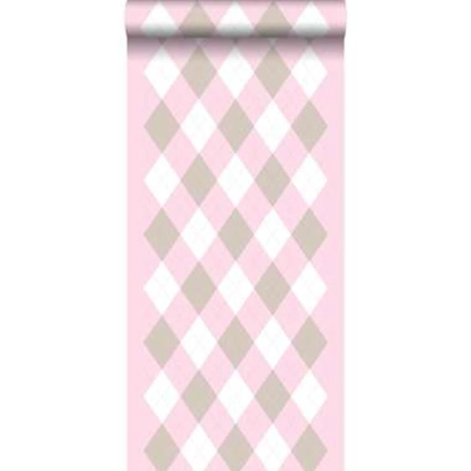ESTAhome Behang - Ruiten - Babyroze - 53 Cm X 10,05 M - Afbeelding 2