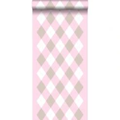 ESTAhome Behang - Ruiten - Babyroze - 53 Cm X 10,05 M