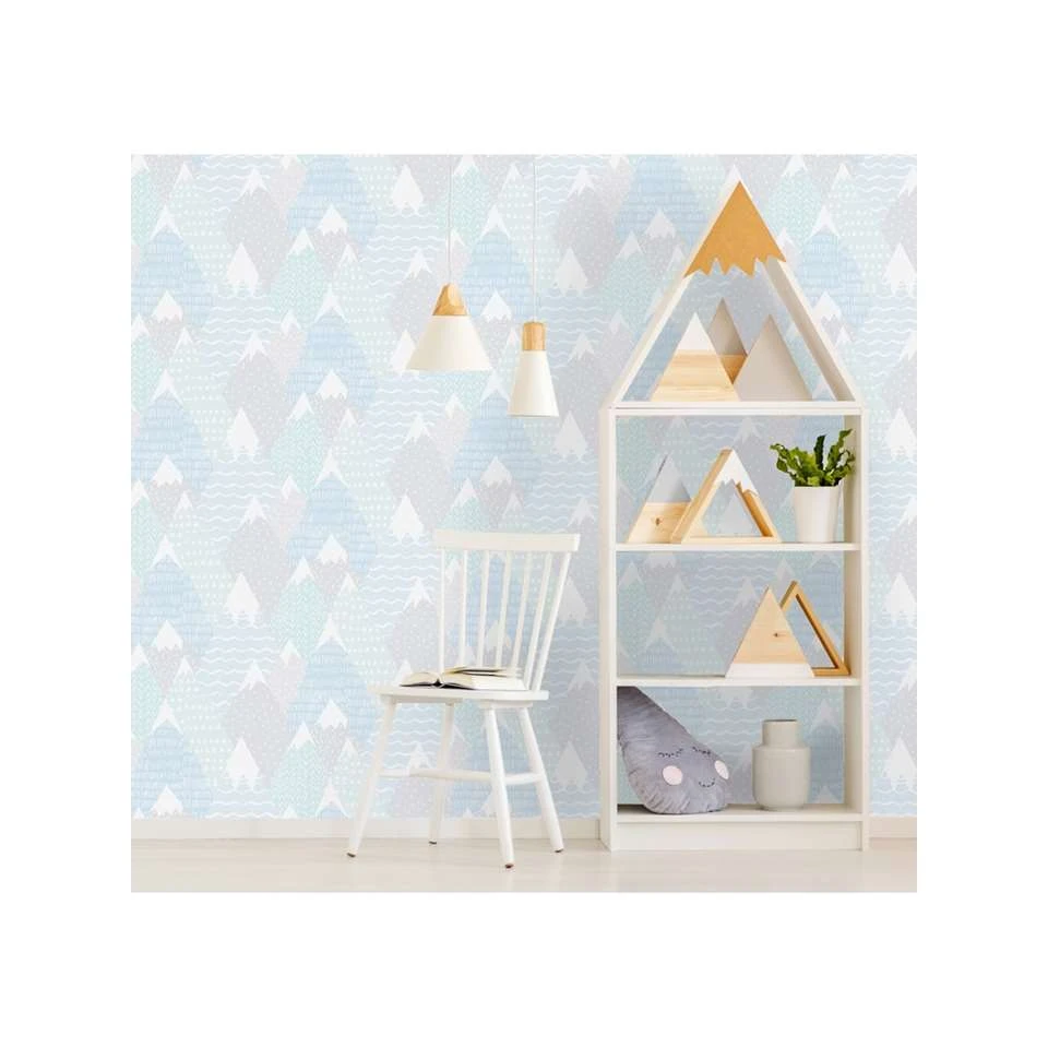 Dutch Wallcoverings - Over The Rainbow- Mountains Teal - 0,53x10,05m - Afbeelding 3