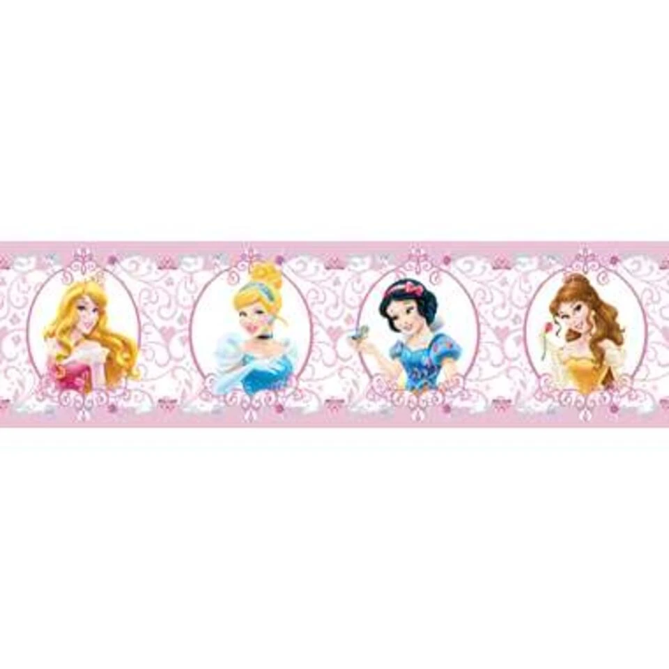 Disney Zelfklevende Behangrand - Prinsessen - Roze - 14 X 500 Cm