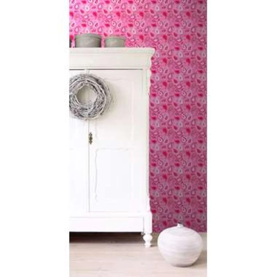 ESTAhome Behang - Paisleys - Fuchsia Roze - 53 Cm X 10,05 M 3 ESTAhome Behang - Paisleys - Fuchsia Roze - 53 Cm X 10,05 M - Afbeelding 3