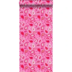 ESTAhome Behang - Paisleys - Fuchsia Roze - 53 Cm X 10,05 M